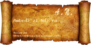 Ambrózi Nóra névjegykártya