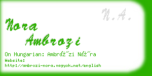nora ambrozi business card