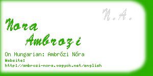 nora ambrozi business card